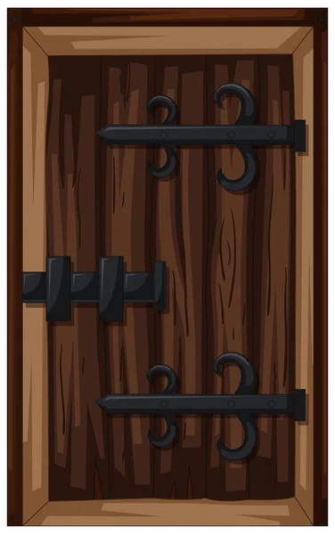 나무로 되는 문의 오래 된 스타일 — 스톡 벡터