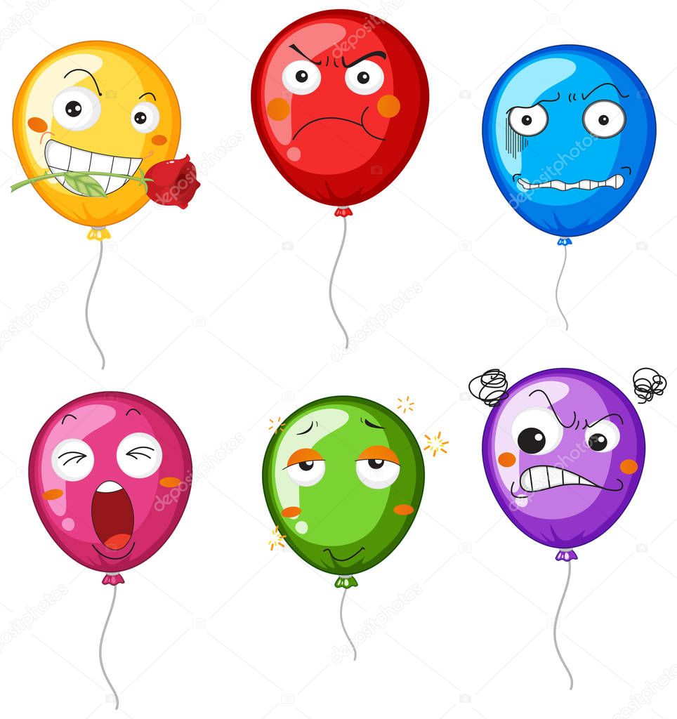 Balloons with differnet facial expressions