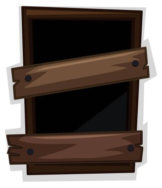 İki tahtayla üzerinde çivilenmiş ile kırık pencere