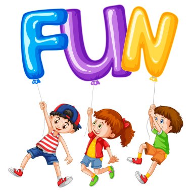 Çocuk ve balonlar word eğlenmek için