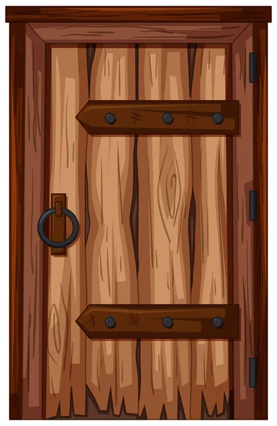 Puerta de madera con mal estado — Vector de stock