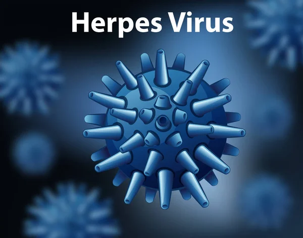 Крупним планом вірус герпесу — стоковий вектор