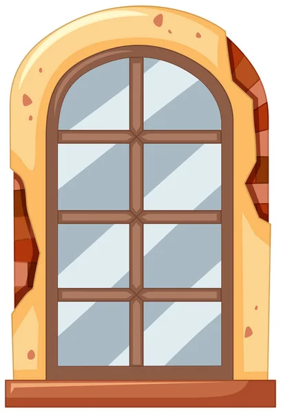 Okno na mur z cegły — Wektor stockowy