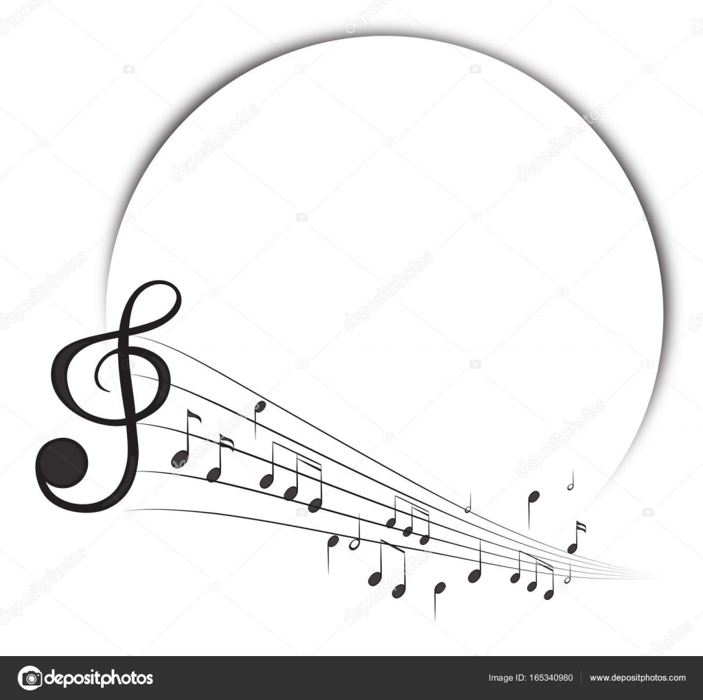 Clipart music border Border template with music notes in background
