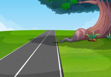 Parkın içinden boş yol