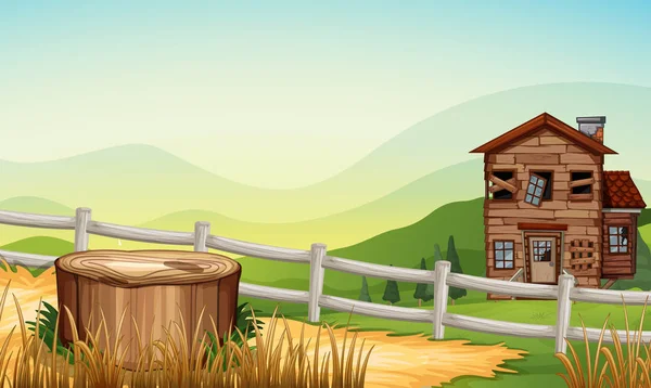 Starý dům na venkově — Stockový vektor