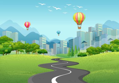 Şehir Parkı ve arka plan binalarda