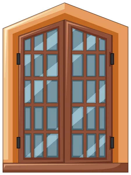 Fenstergestaltung mit Holzrahmen — Stockvektor