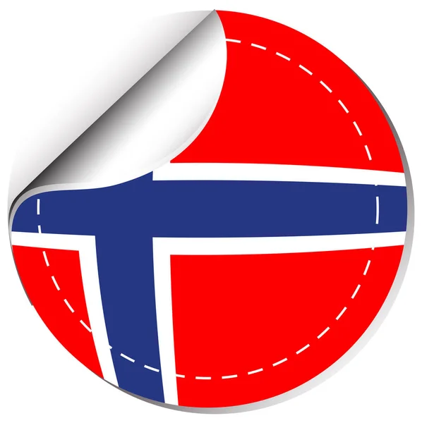 挪威国旗贴纸设计 — 图库矢量图片