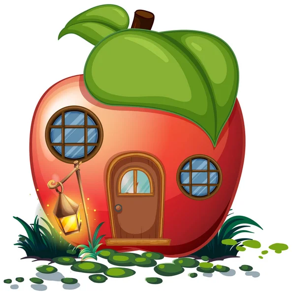 Apple-ház, lámpa — Stock Vector