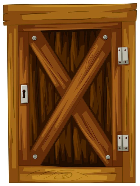 Porte en bois sur fond blanc — Image vectorielle