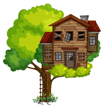 Ağaç üzerinde eski treehouse