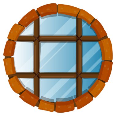 Pencere kenarlığı üzerinde yuvarlak tuğla ile