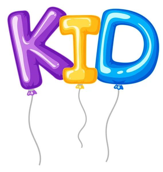 Baloons kelime çocuk için — Stok Vektör