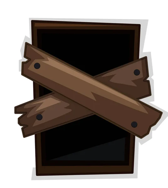 Okno dřevěné desky — Stockový vektor