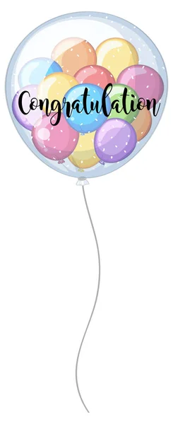 Congratulation card with colorful balloons — Stock Vector