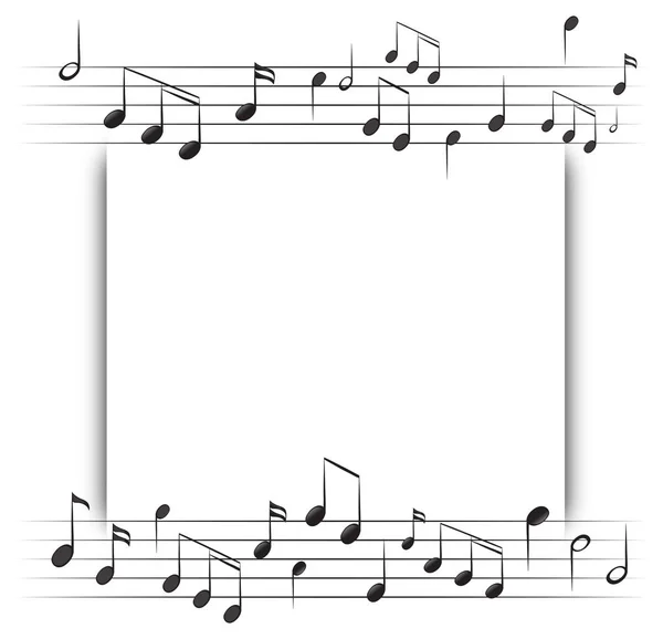 Plantilla de papel con notas musicales en segundo plano — Vector de stock