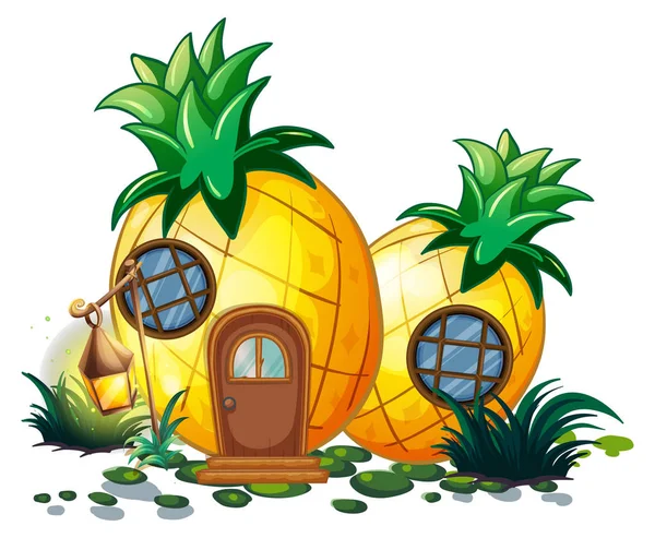 Ananas hus i trädgården — Stock vektor