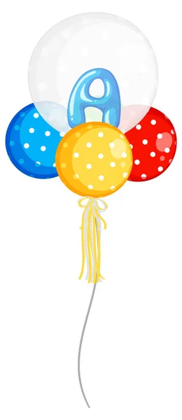 Ballons colorés et lettre A — Image vectorielle