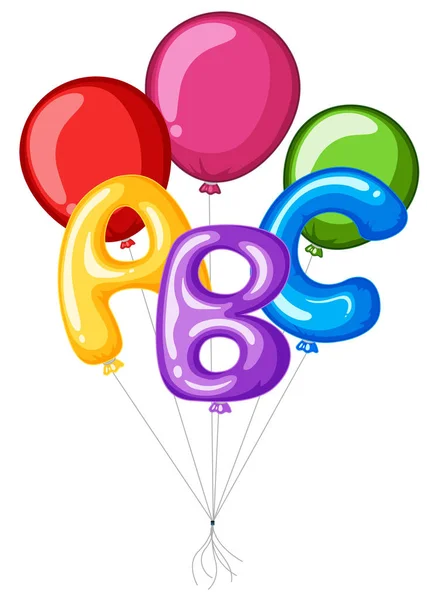 Globos coloridos con abc alfabeto — Vector de stock