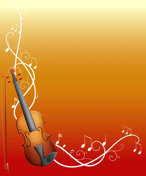 Background design with violin and music notes — Stock Vector