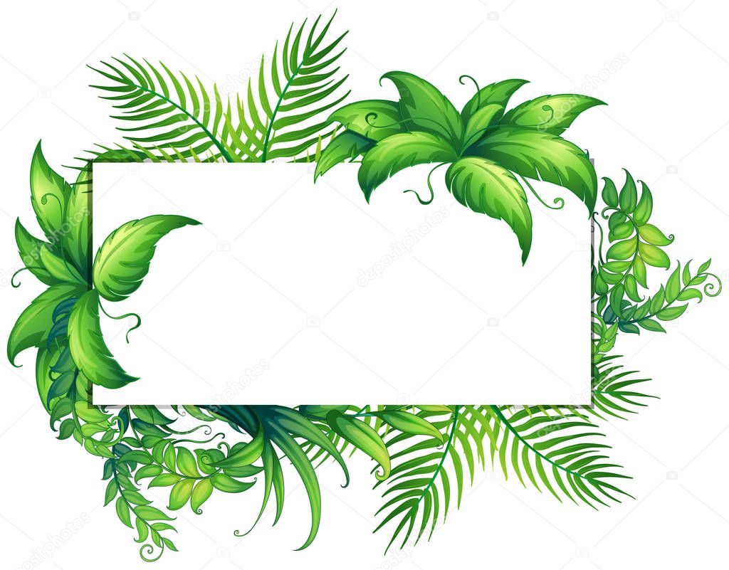 Leaves border template | Border template with green leaves — Stock ...