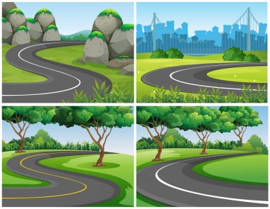 Park ve şehir boş yollar