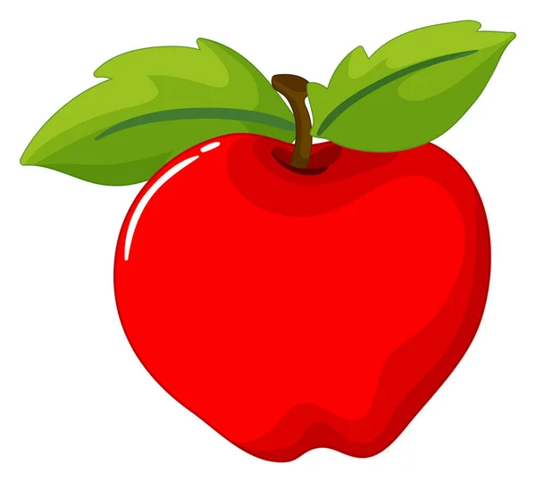 Rode appel op witte achtergrond — Stockvector