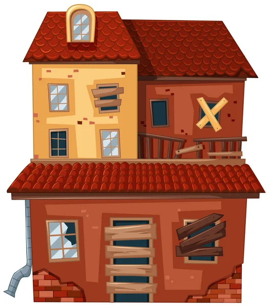 Vieille maison avec briques rouges — Image vectorielle