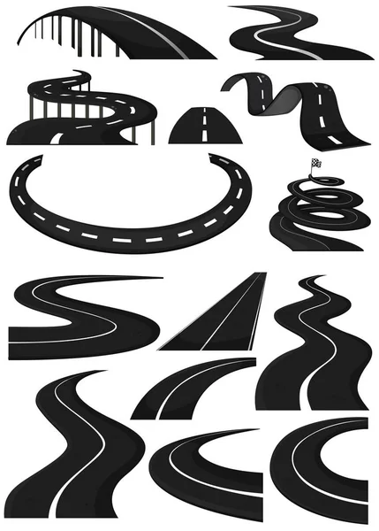 Different shapes of lanes — Stock Vector