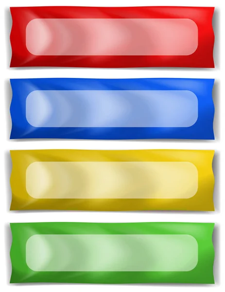 在四种不同颜色的旗帜模板 — 图库矢量图片