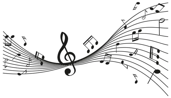 Diseño de fondo con notas musicales — Vector de stock