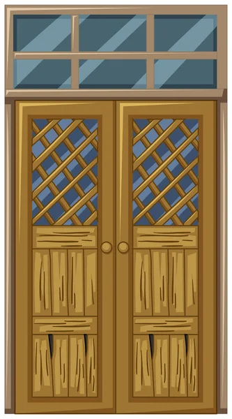 Wooden door in poor condition — Stock Vector