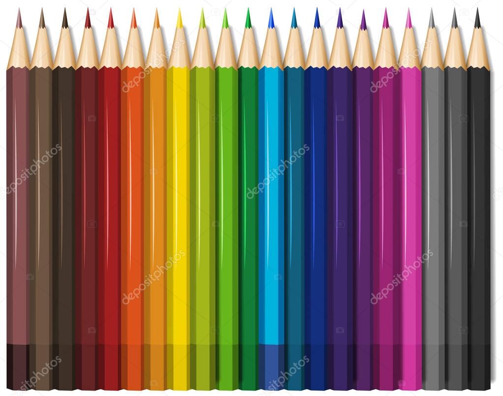 Color pencils in twenty one colors