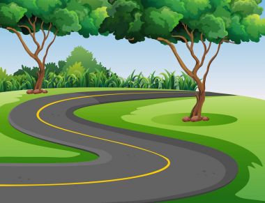 Boş yolun ortasına park