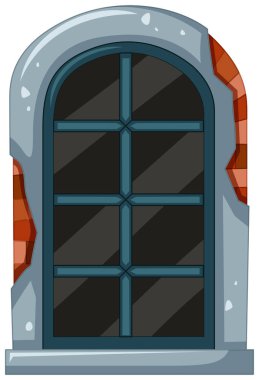 Eski cam tuğla çerçeve ile