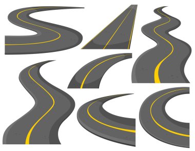 Different pattern of roads clipart