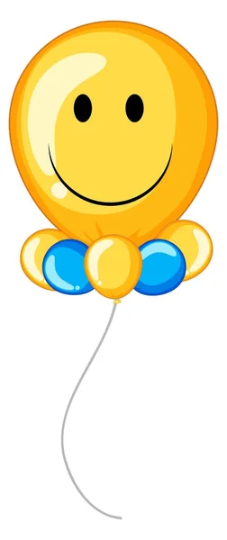 Yellow balloon with happy face — Stock Vector