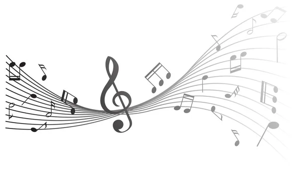 Diseño de fondo con notas musicales — Vector de stock