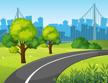 Şehir parkında yol