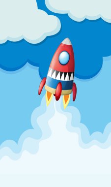 Roket gökyüzünde uçan