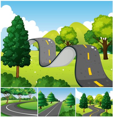 Yollar ile park dört sahneleri