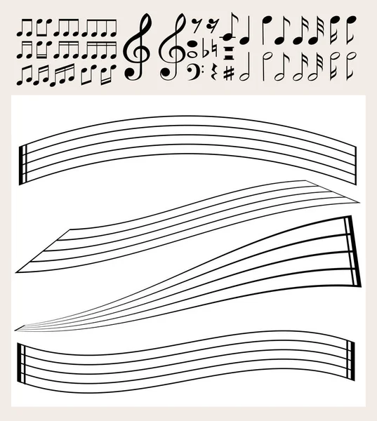 Музыкальные ноты и шаблон масштаба — стоковый вектор