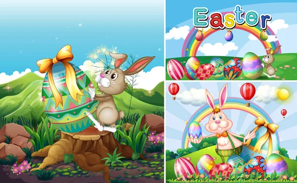 Bunny and eggs for easter holiday