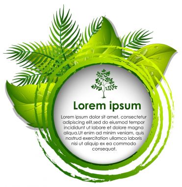 Sınır şablon arka planda yeşil yaprakları ile