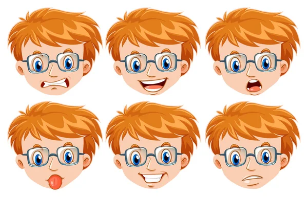 Man with different emotions — Stock Vector