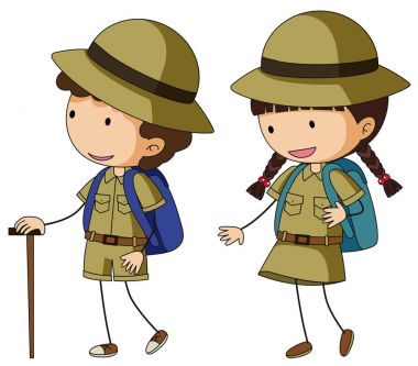 Boyscout ve girlscout kahverengi üniforma