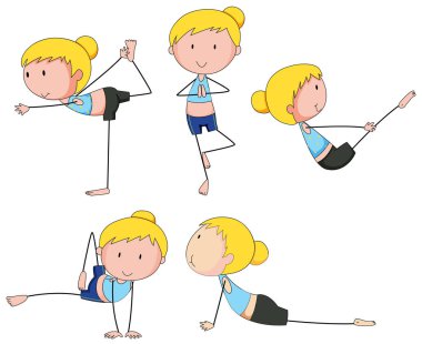 Kadının farklı yoga Mesajını yapması