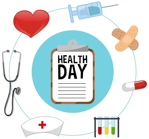 Poster design pour la journée santé — Image vectorielle