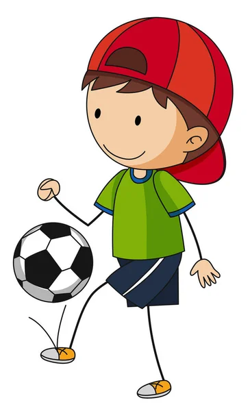 Pequeño niño jugando fútbol — Vector de stock